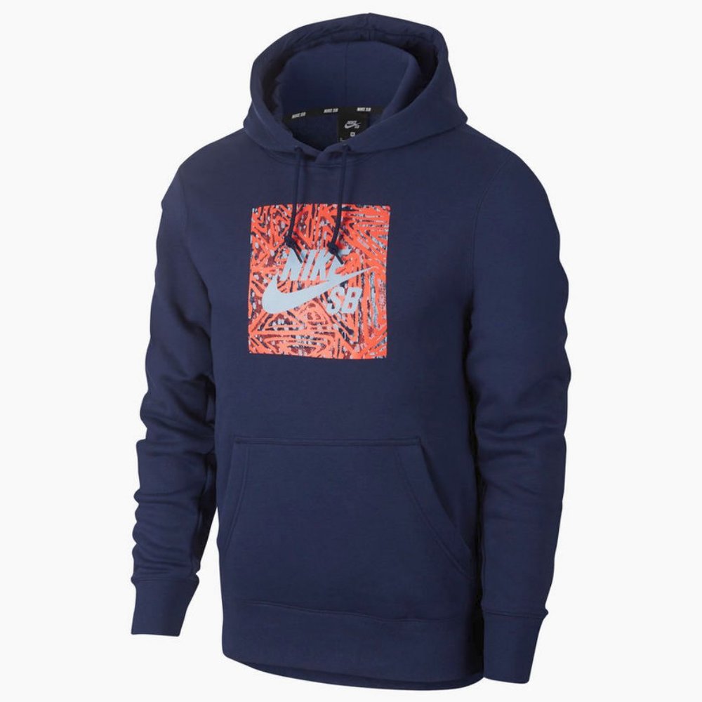 Nike SB Triangle GFX Men's Skateboard Pullover Hoodie - Navy Blue - Picture 2 of 7